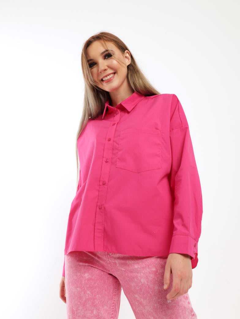 Ladies Oversized Shirt - Pink