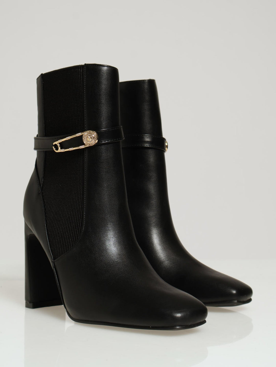 Cable Sock & Lock Trim Chelsea Boots - Black