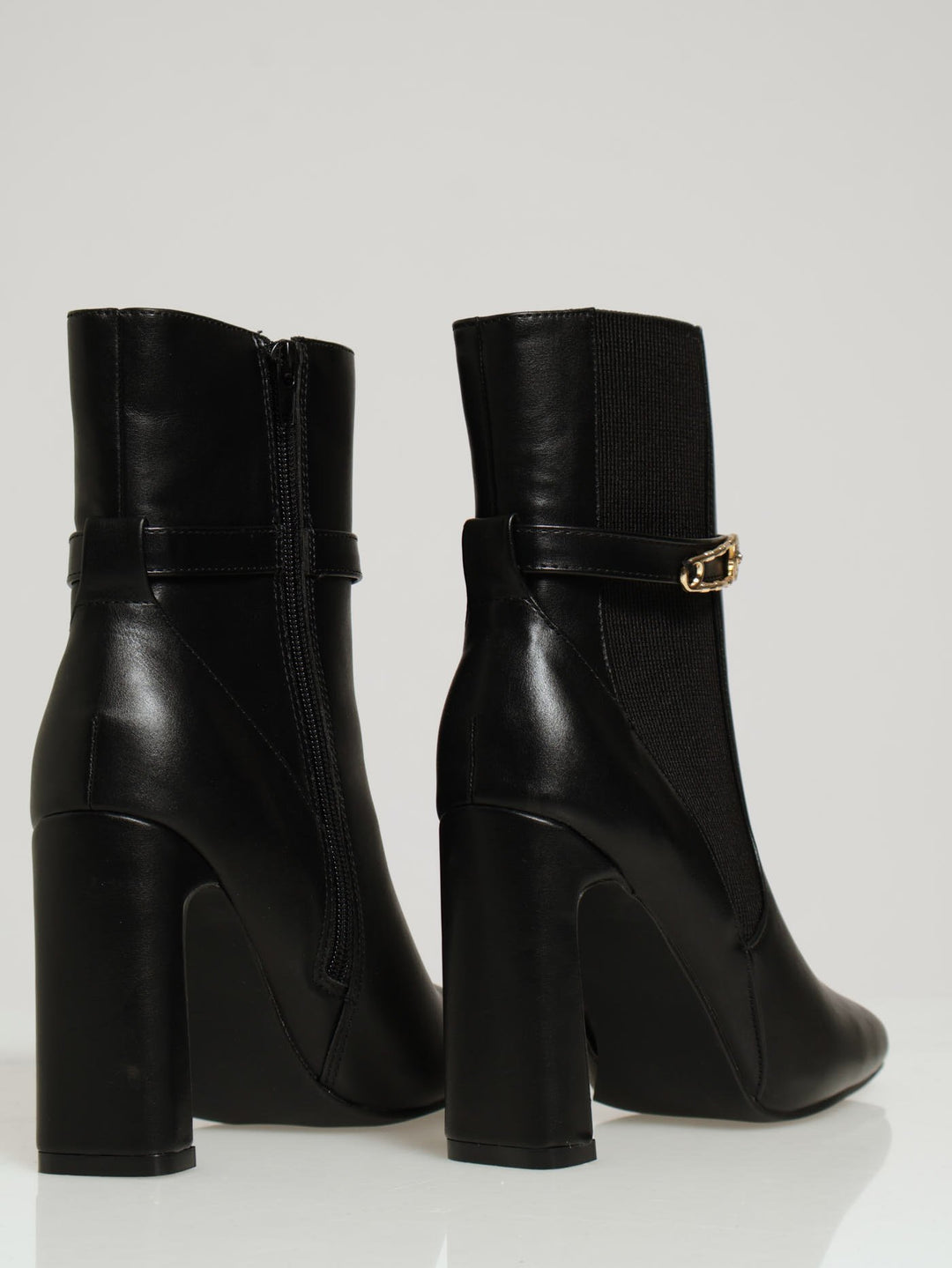 Cable Sock & Lock Trim Chelsea Boots - Black