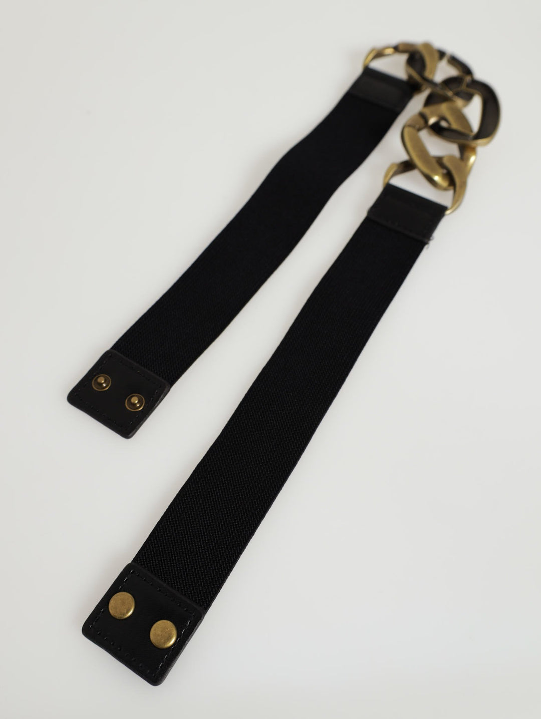 Chunky Gold Chain Waist Belt - Black
