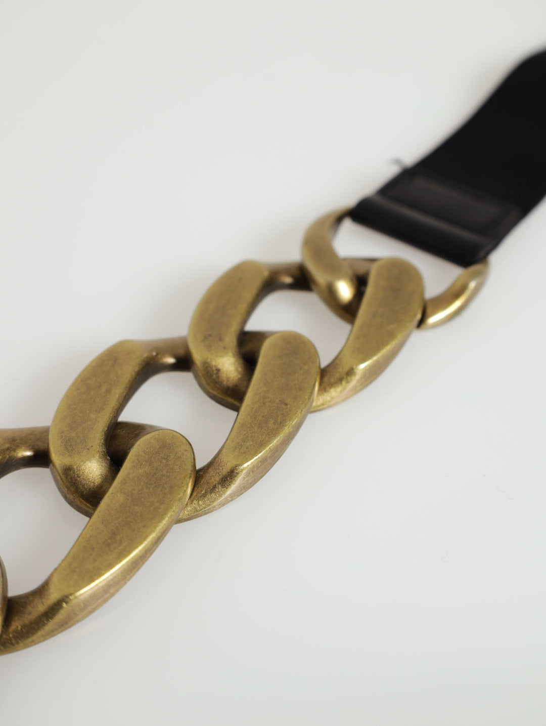 Chunky Gold Chain Waist Belt - Black