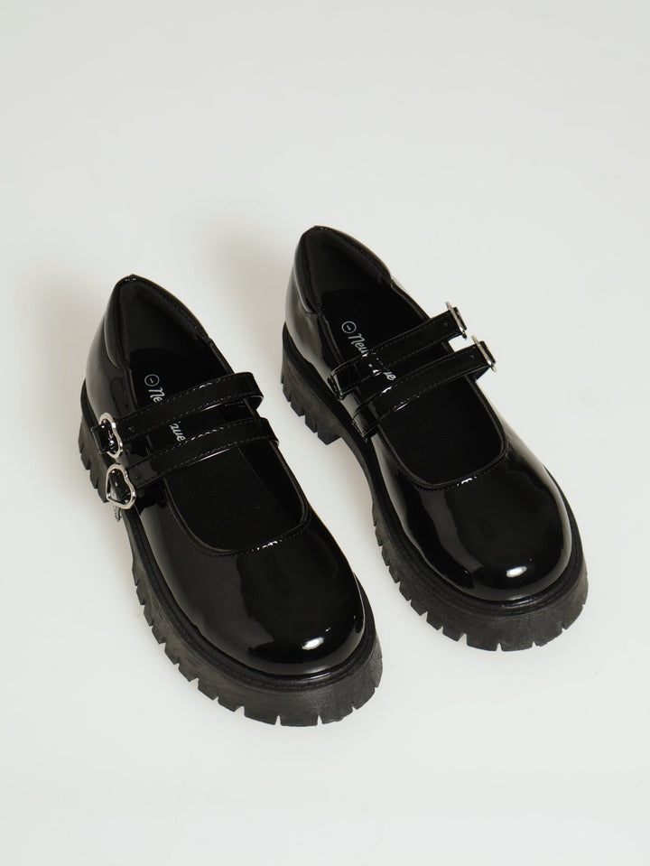 Girls Patent Chunky Maryjane - Black