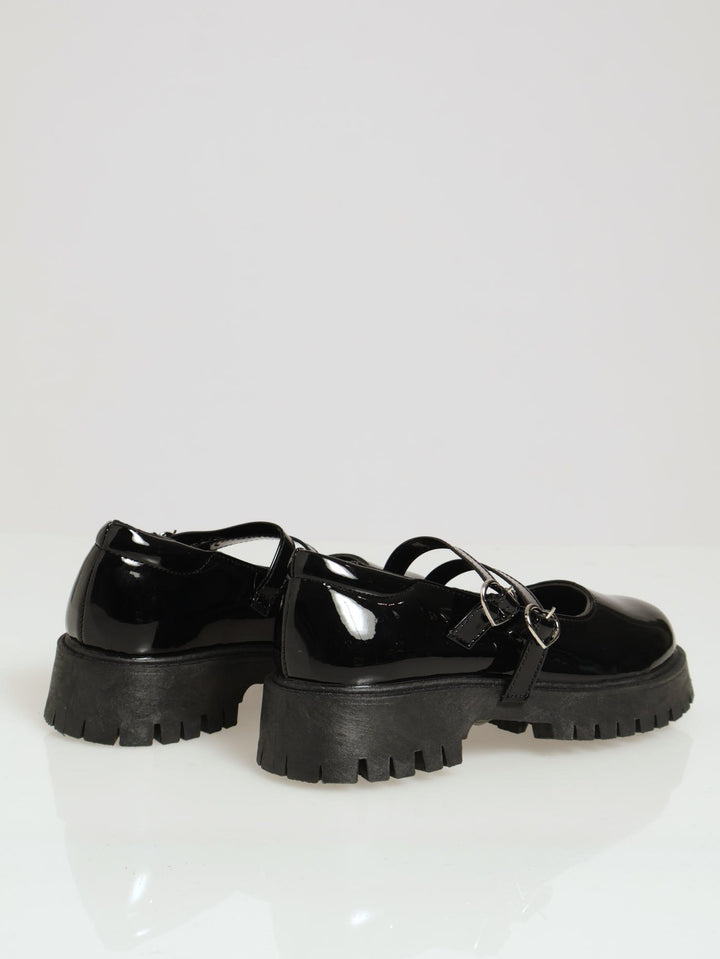 Girls Patent Chunky Maryjane - Black