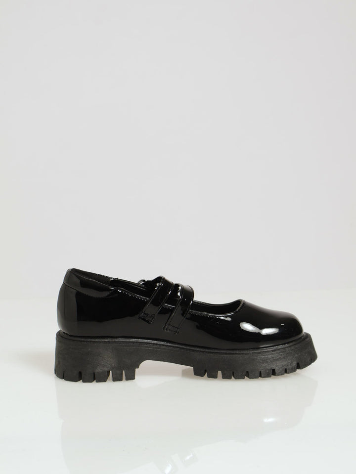 Girls Patent Chunky Maryjane - Black