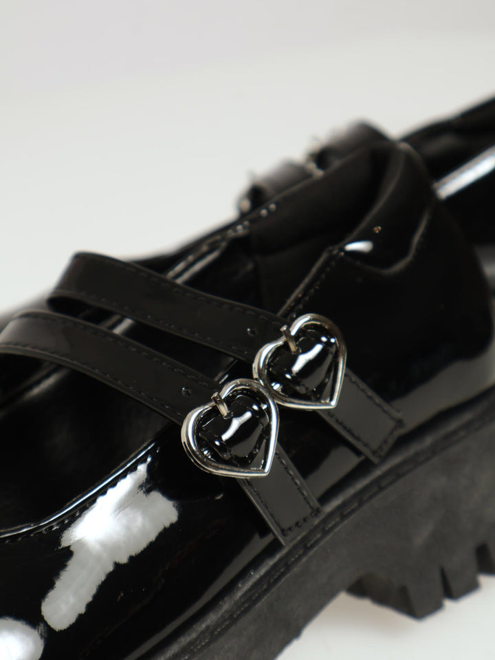 Girls Patent Chunky Maryjane - Black