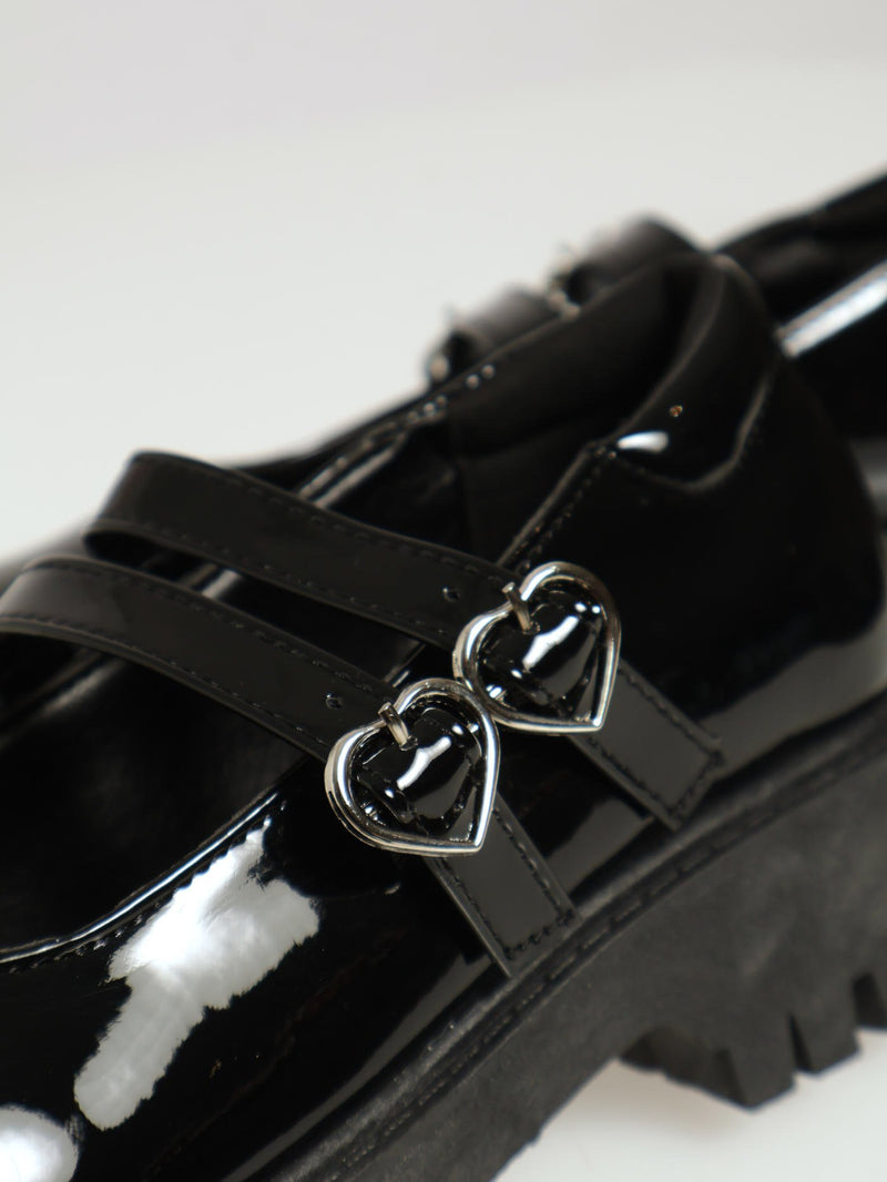 Girls Patent Chunky Maryjane - Black