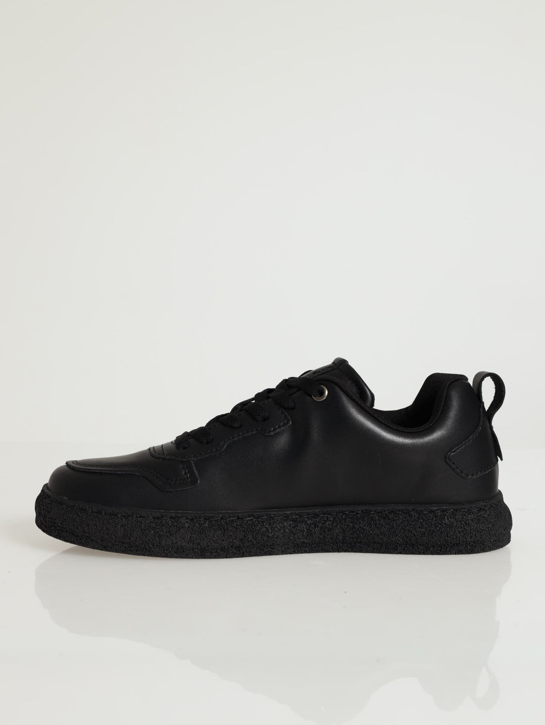 Lace-Up Sneaker With Gum Sole - Black/White