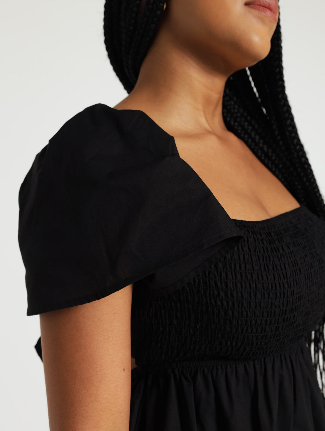 Tie Back Mini Dress - Black