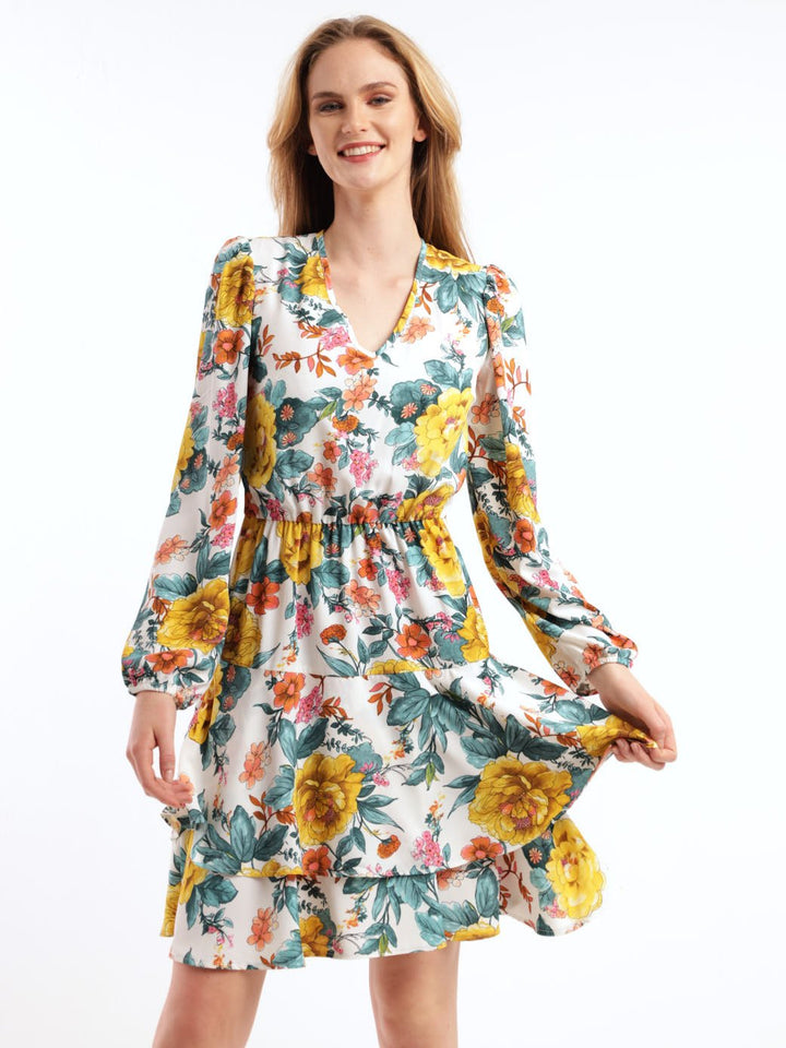 Ladies Floral Long Sleeve Dress