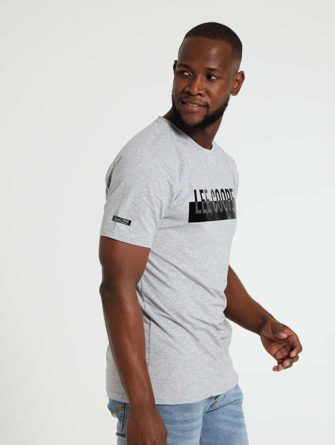 Sonny Metalic Print Tee - Grey Melange