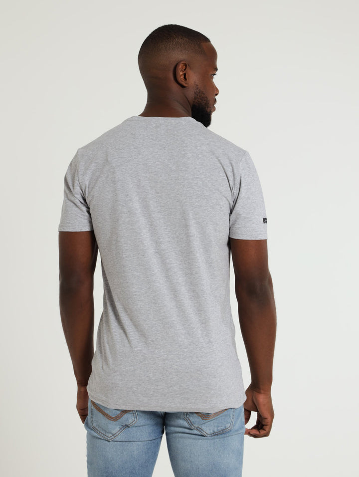 Sonny Metalic Print Tee - Grey Melange