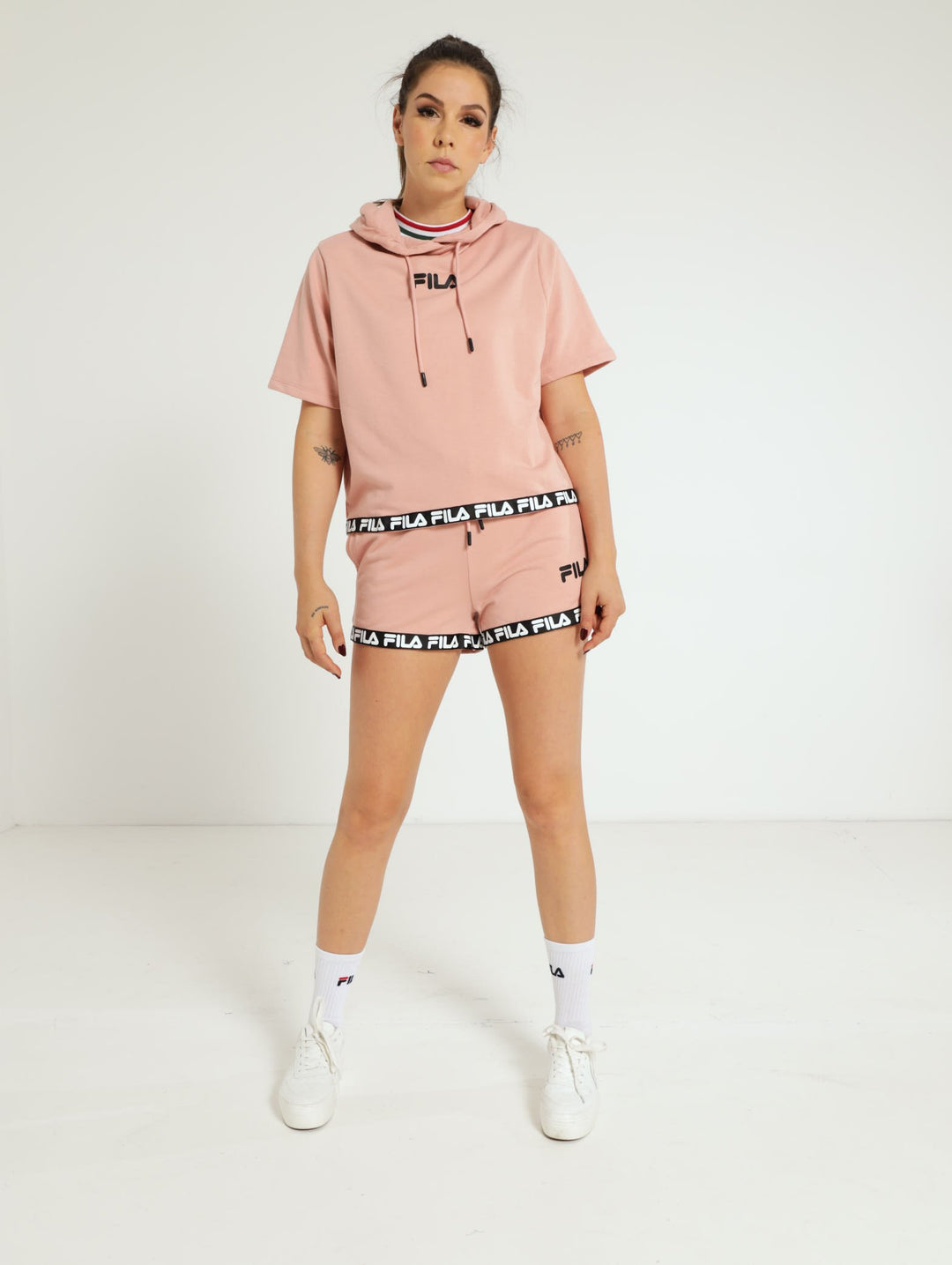 Samantha Short Sleeve Hoody - Rose