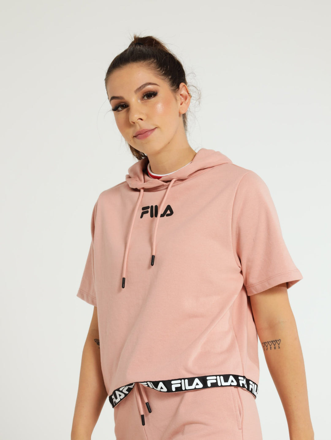 Samantha Short Sleeve Hoody - Rose