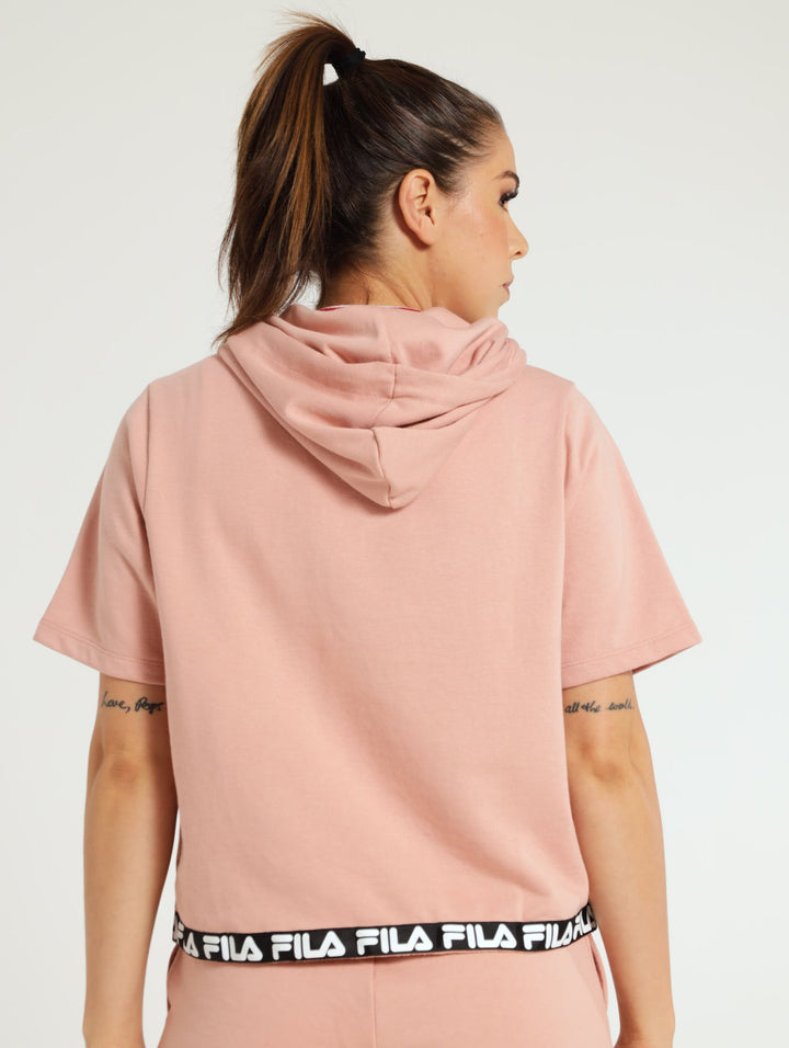Samantha Short Sleeve Hoody - Rose
