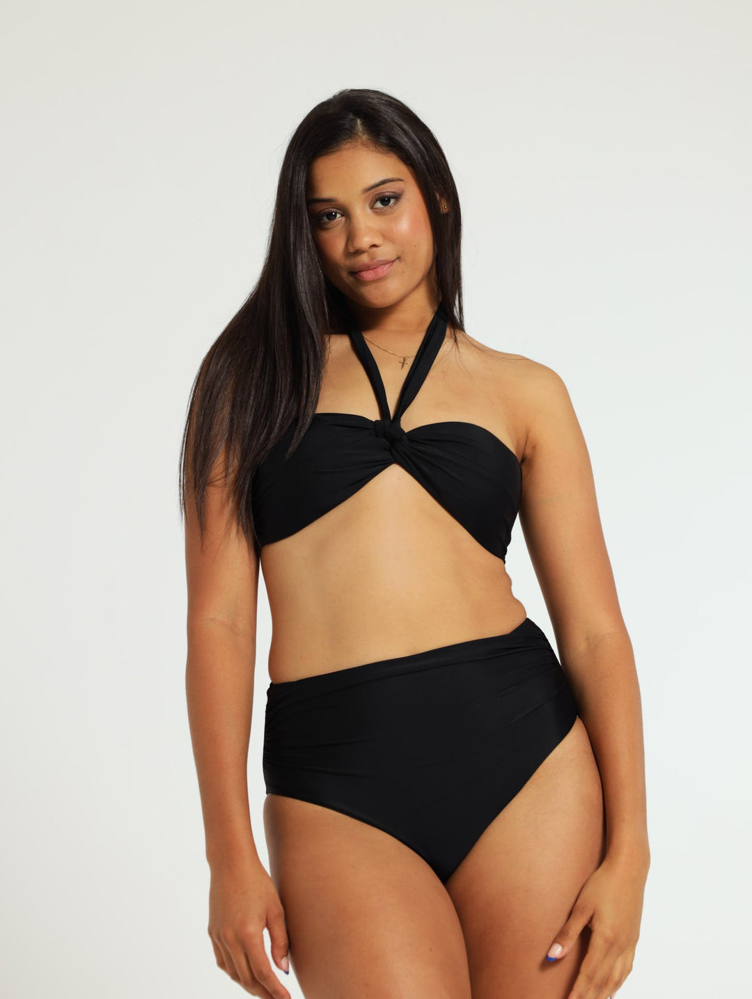 High Waisted Bikini Bottom - Black