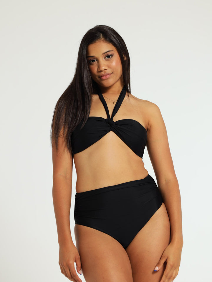High Waisted Bikini Bottom - Black