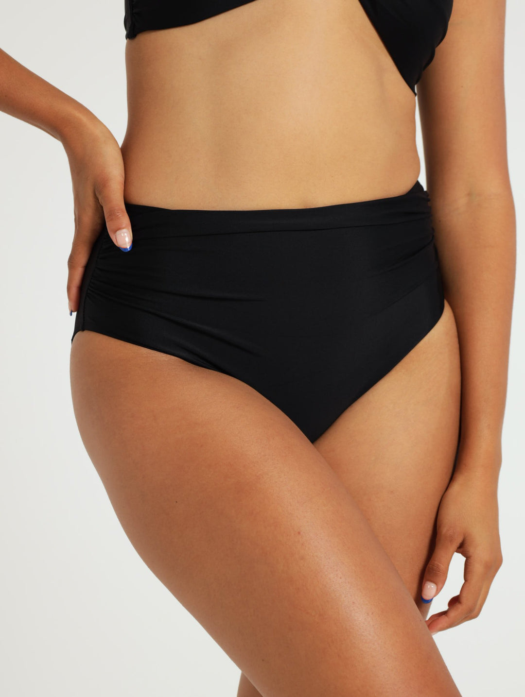 High Waisted Bikini Bottom - Black