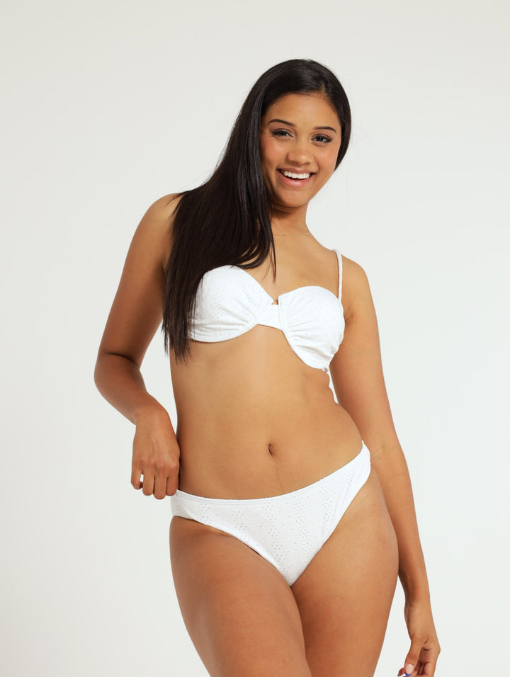 Anglaise Lace Bikini Bottom - White