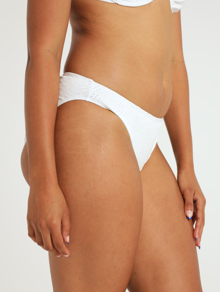 Anglaise Lace Bikini Bottom - White