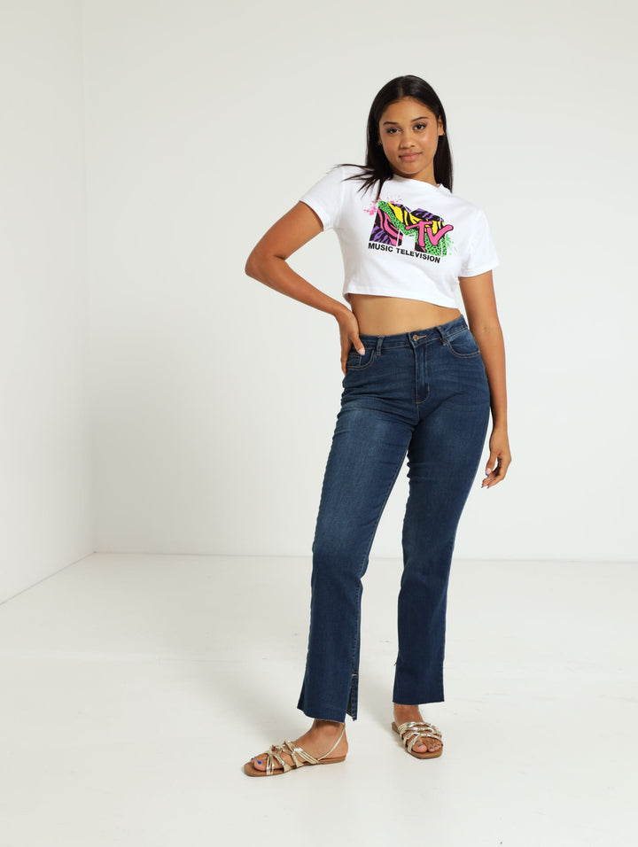 Mtv Crop Tee - White