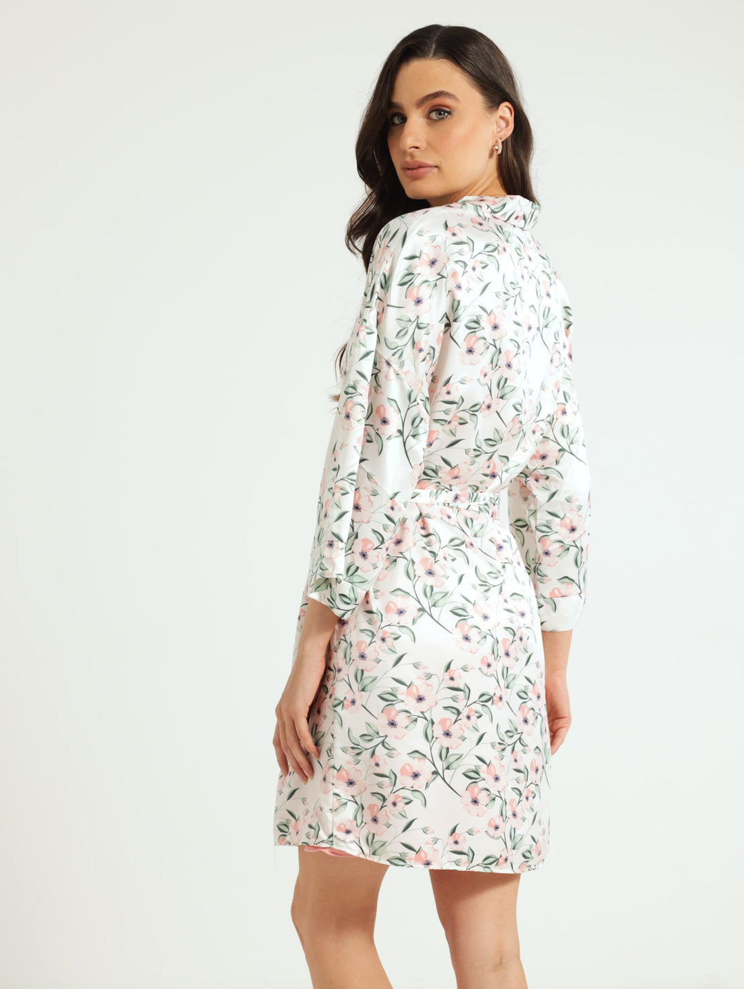 Floral Gown & Chemise Set - Pink