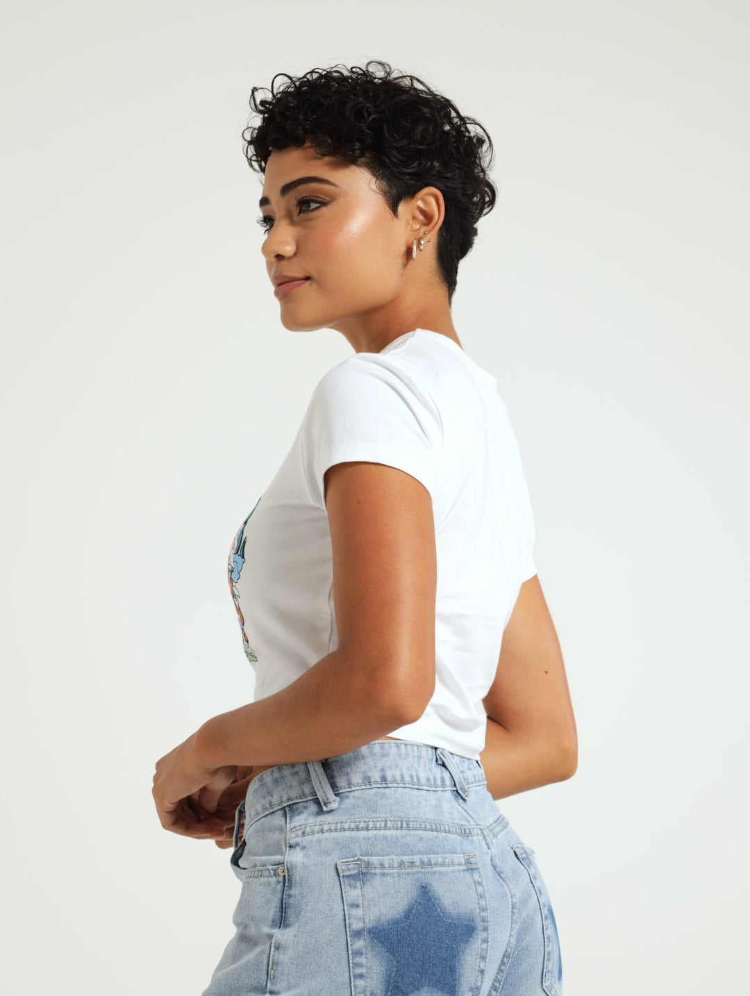 Tiger Flame Baby Tee - White