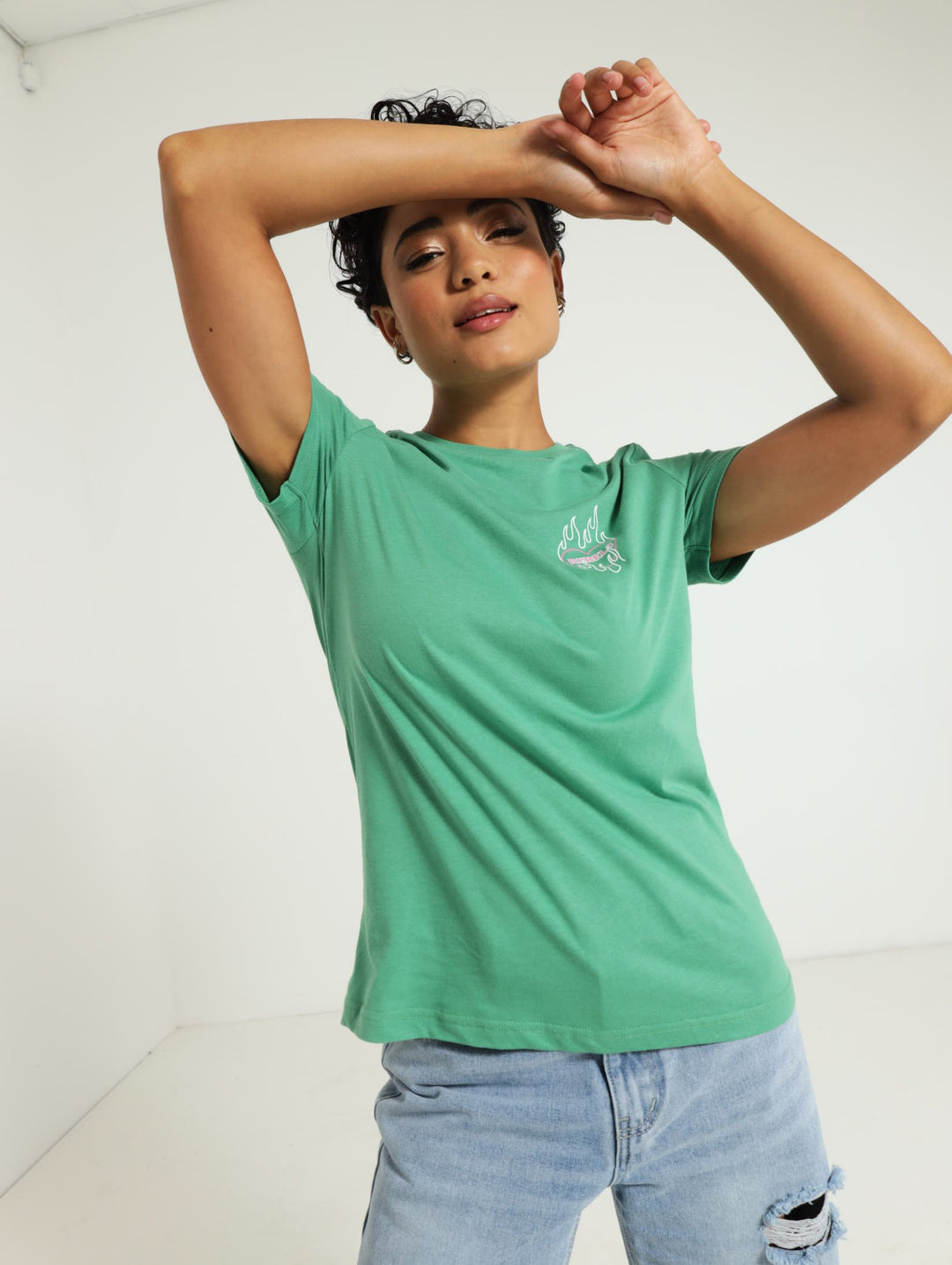 Back Printed Regular Tee - Green