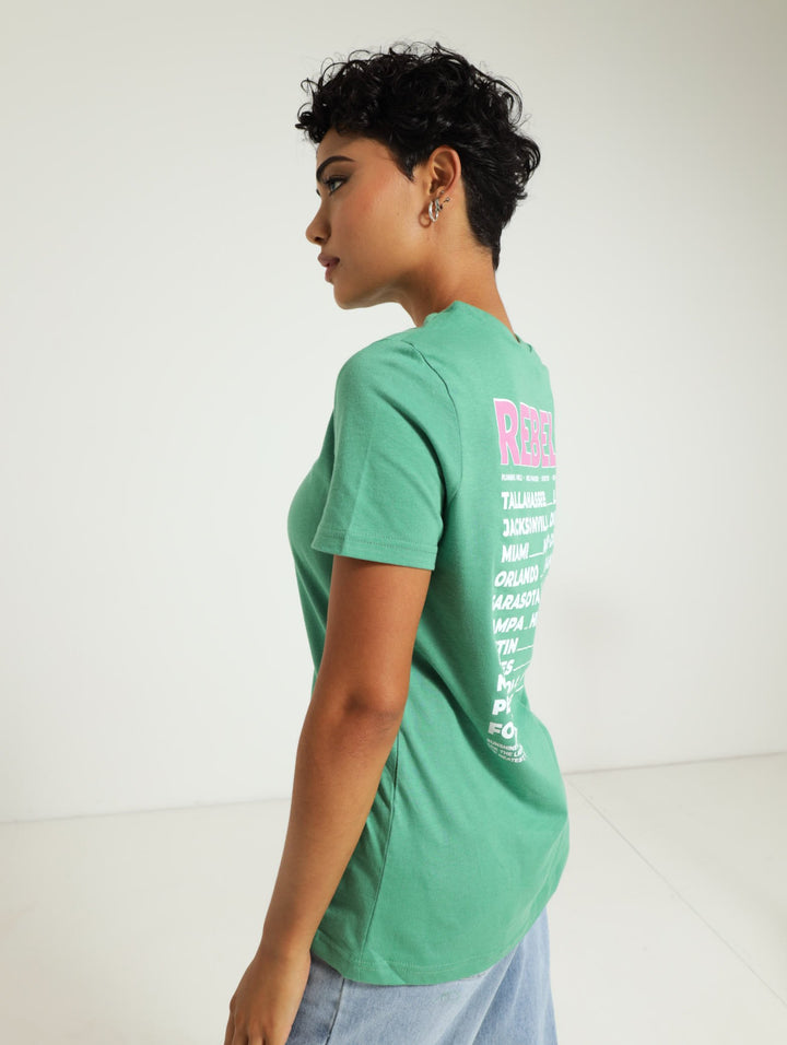 Back Printed Regular Tee - Green
