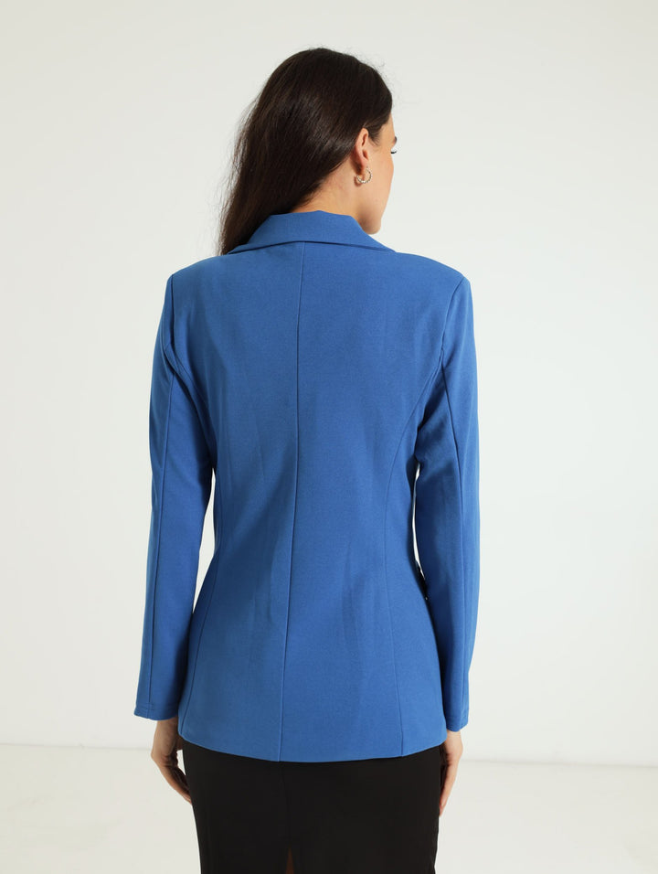 3 Button Panelled Blazer - Cobalt