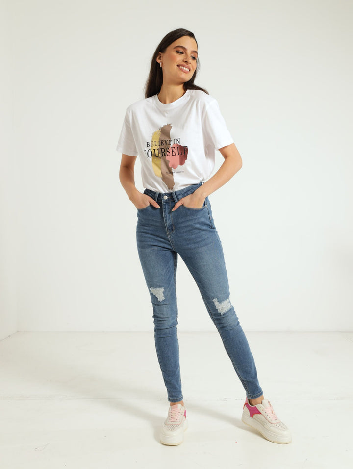 Rip & Repair Skinny Jean - Stonewash