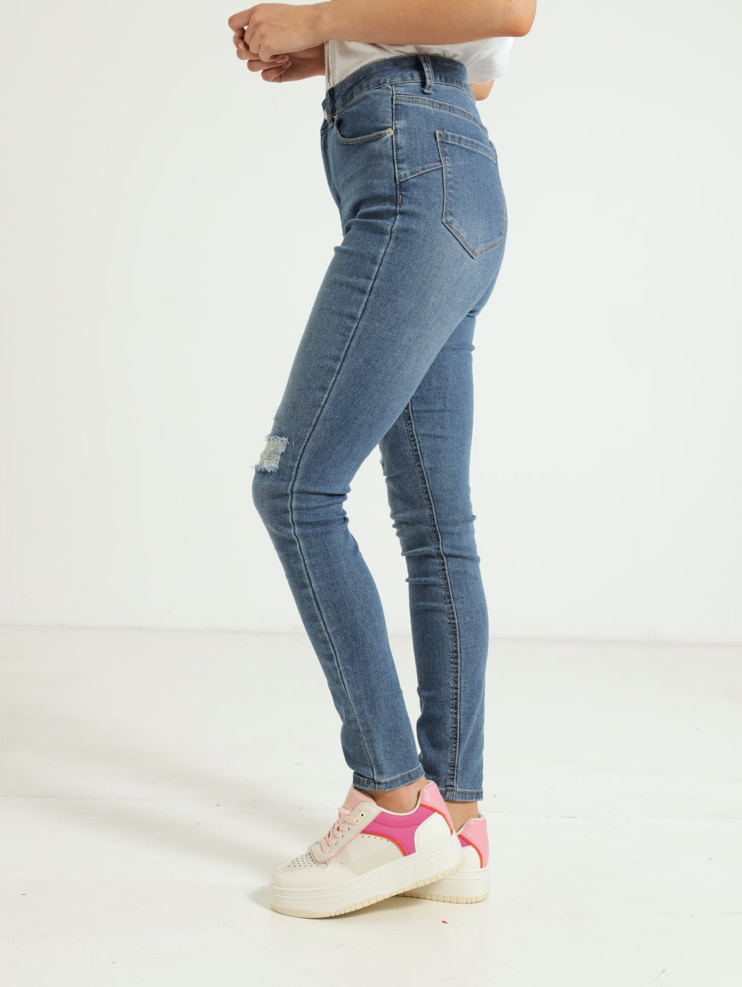 Rip & Repair Skinny Jean - Stonewash