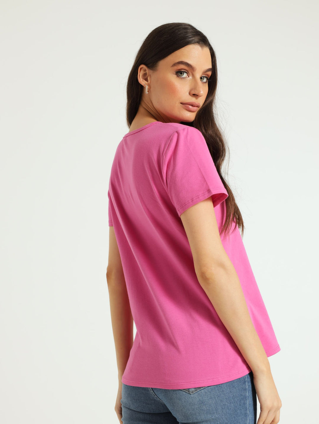 Voop Neck Stretch Tee - Virtual Pink