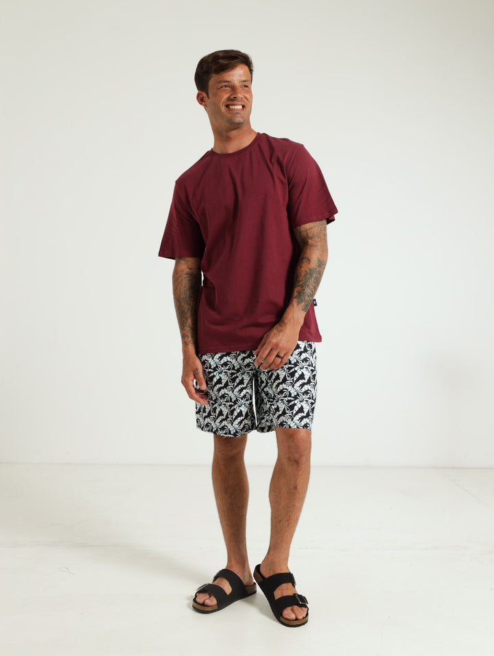 Fashion Colour Basic Crew Tee - Burgundy