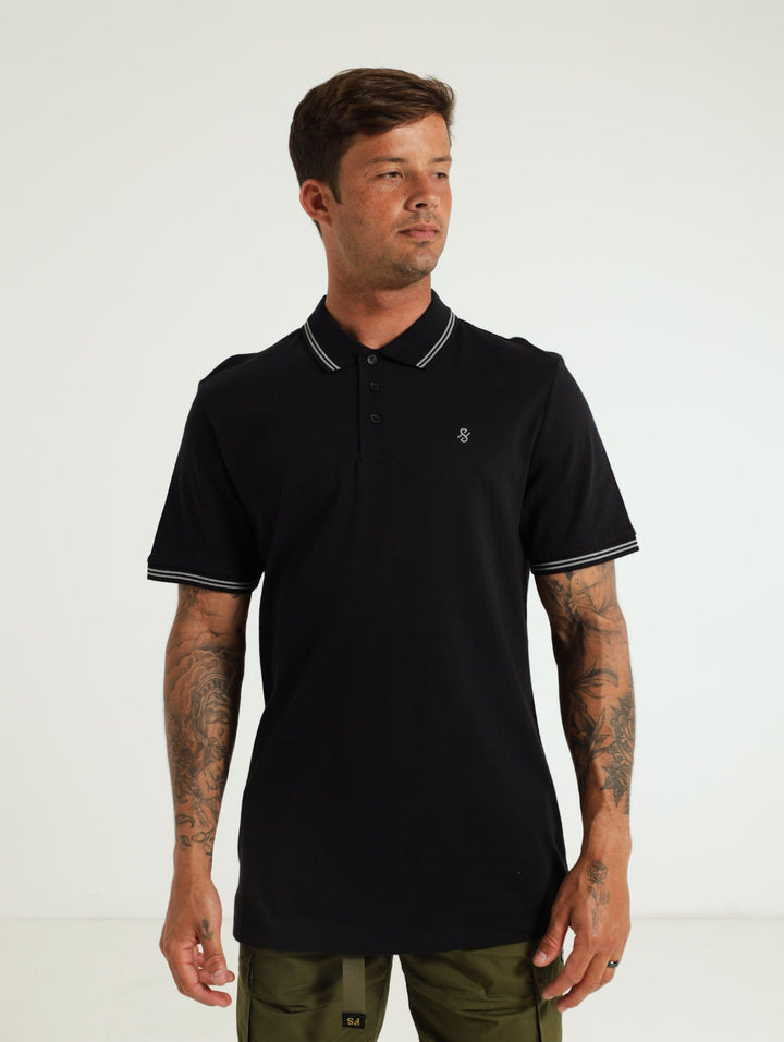 Single Jersey Tip Golfer - Black