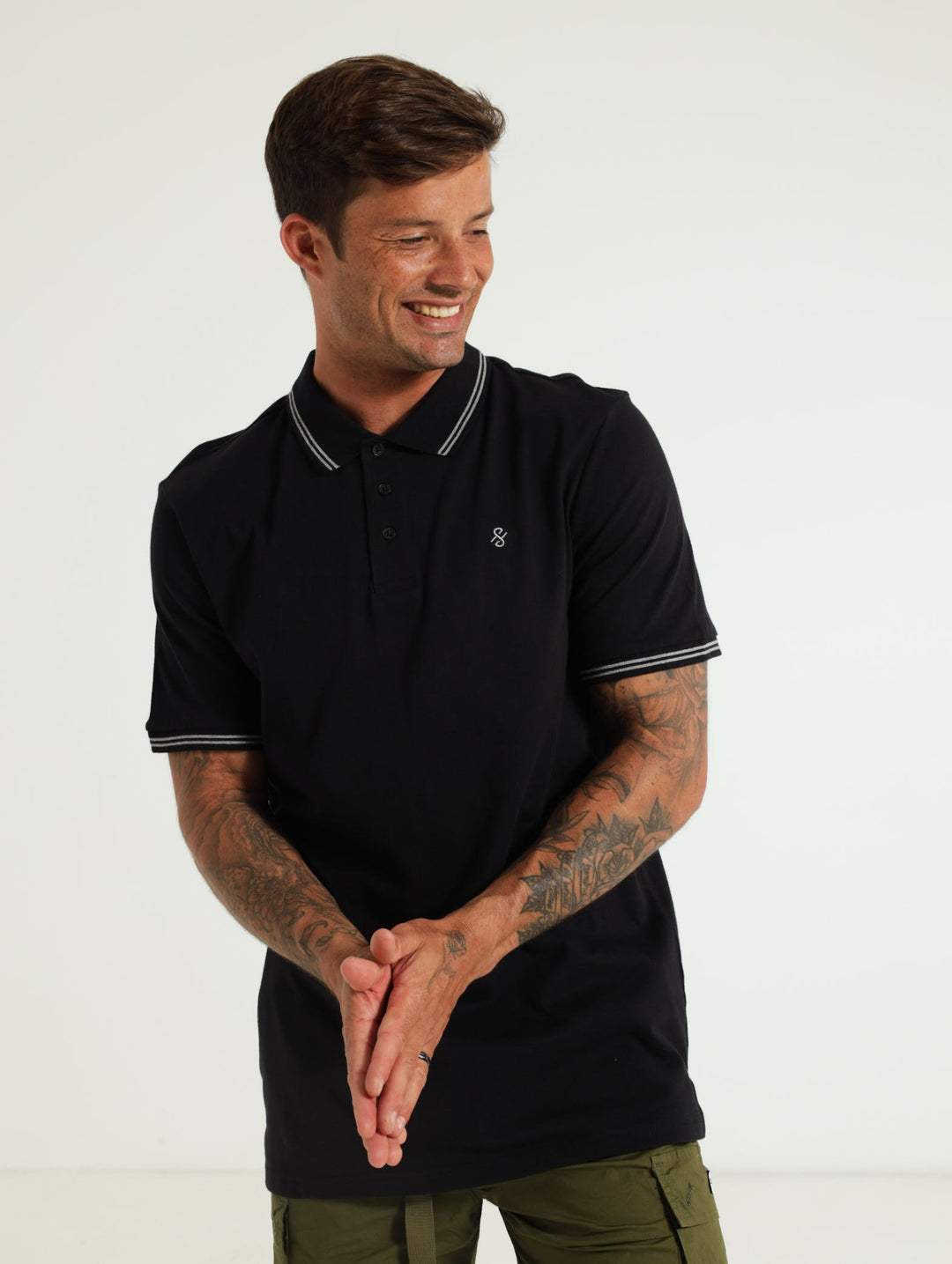 Single Jersey Tip Golfer - Black