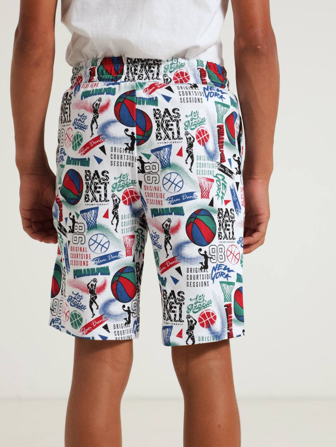 Boys Basketball Shorts - White