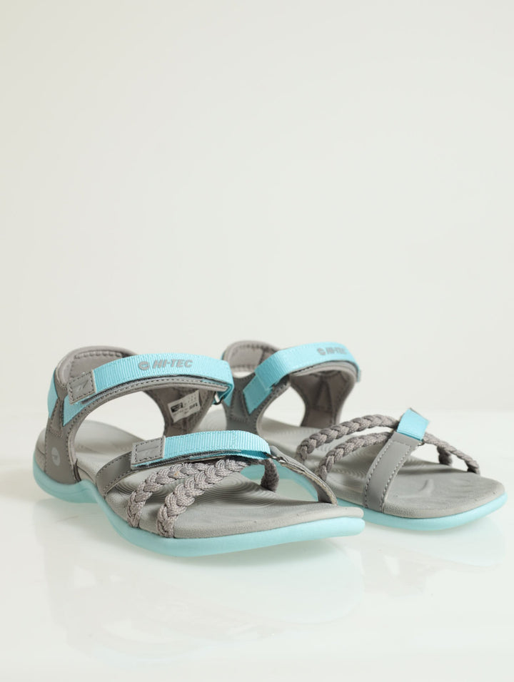 Anselia Multi Velcro Strap Sandal - Grey