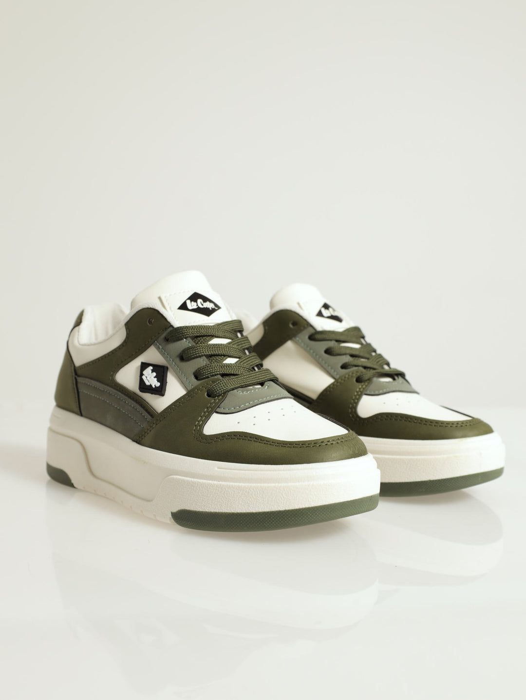 Merle Side Logo Platform Sneaker - Olive