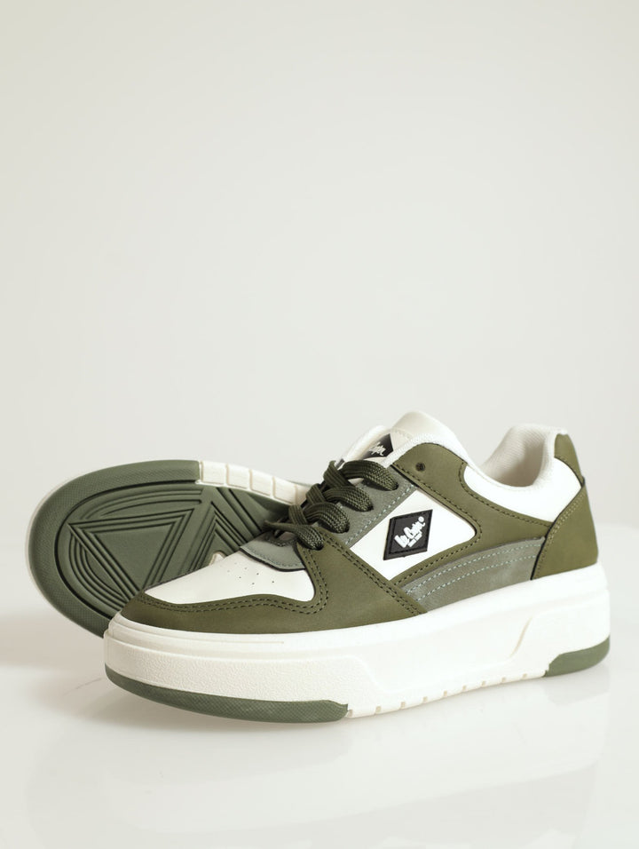 Merle Side Logo Platform Sneaker - Olive