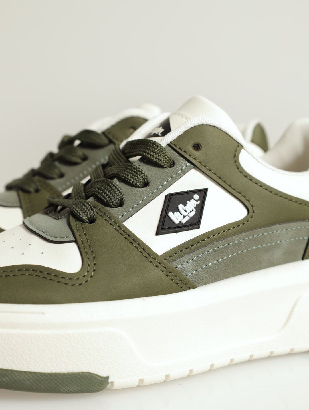 Merle Side Logo Platform Sneaker - Olive
