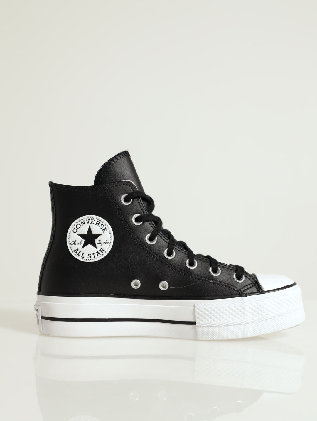 Chuck Taylor All Star Hi Leather Platform Sneaker - Black