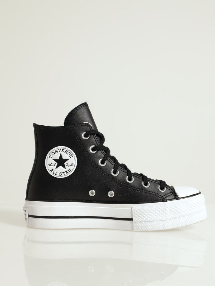 Chuck Taylor All Star Hi Leather Platform Sneaker - Black