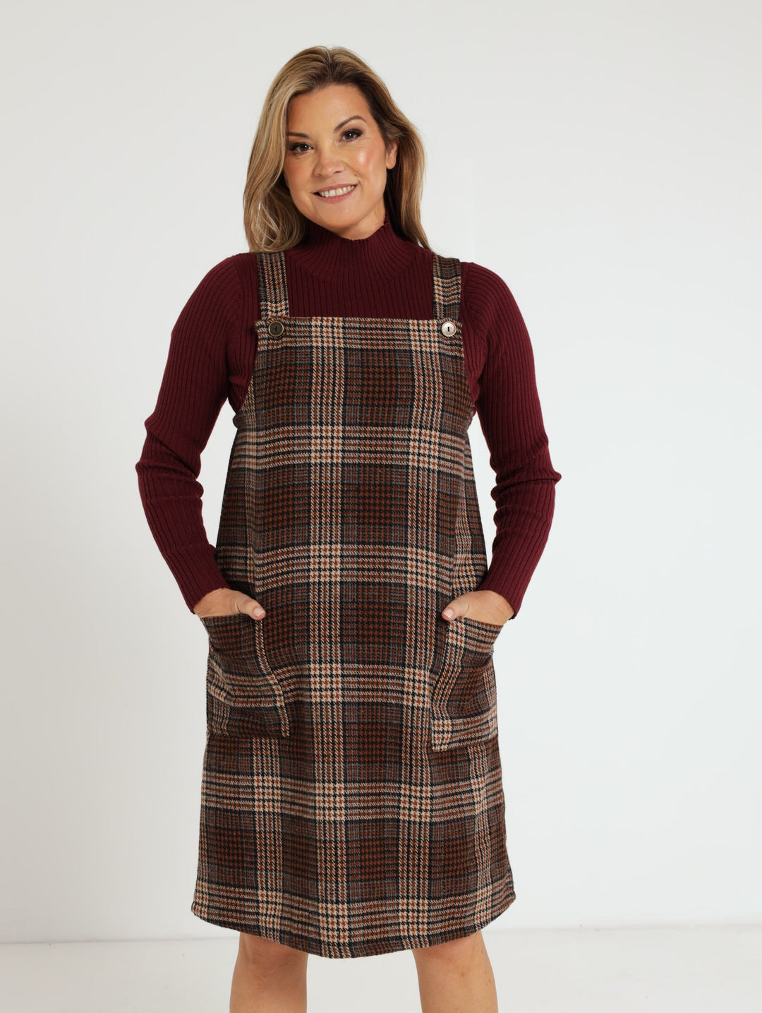 Check Pini Dress - Brown