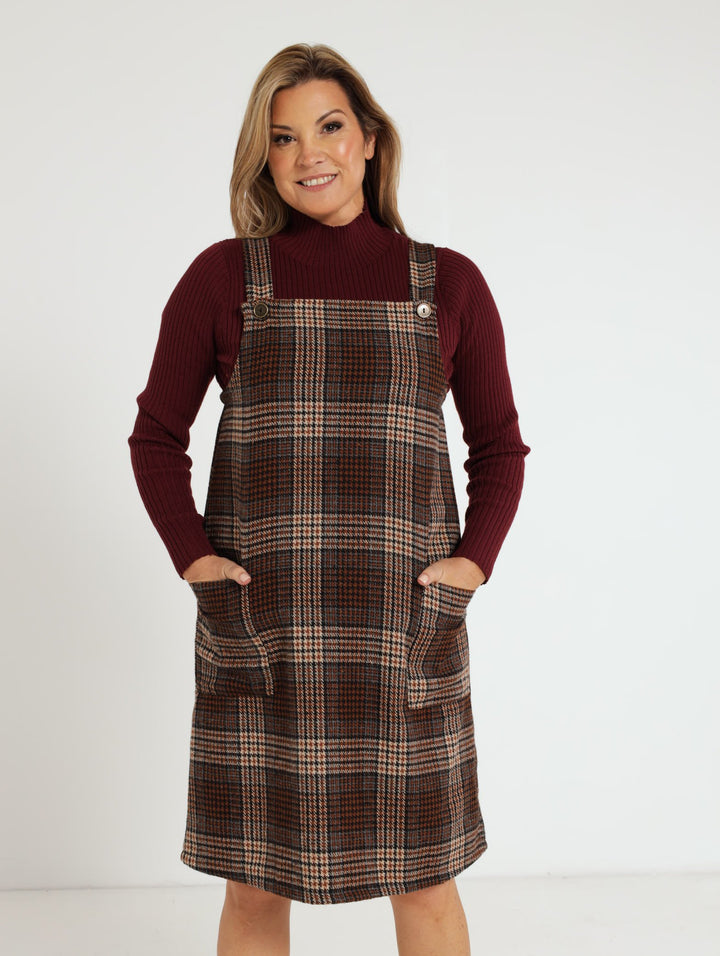 Check Pini Dress - Brown
