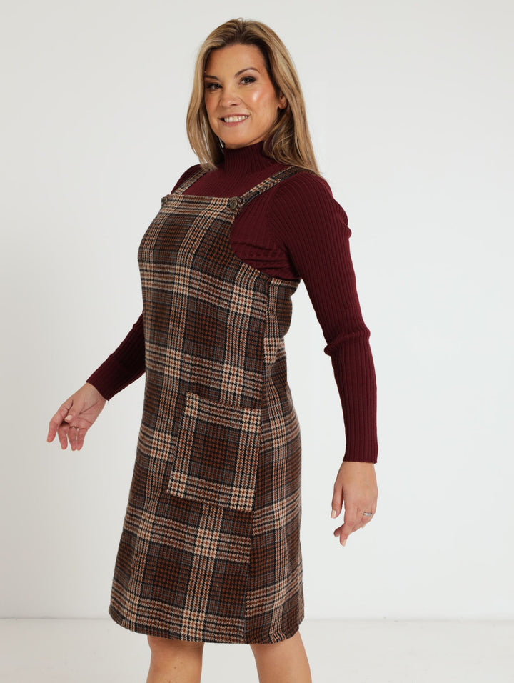Check Pini Dress - Brown