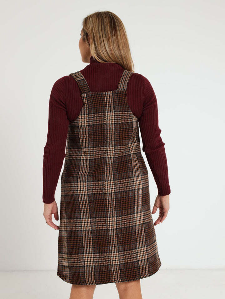 Check Pini Dress - Brown