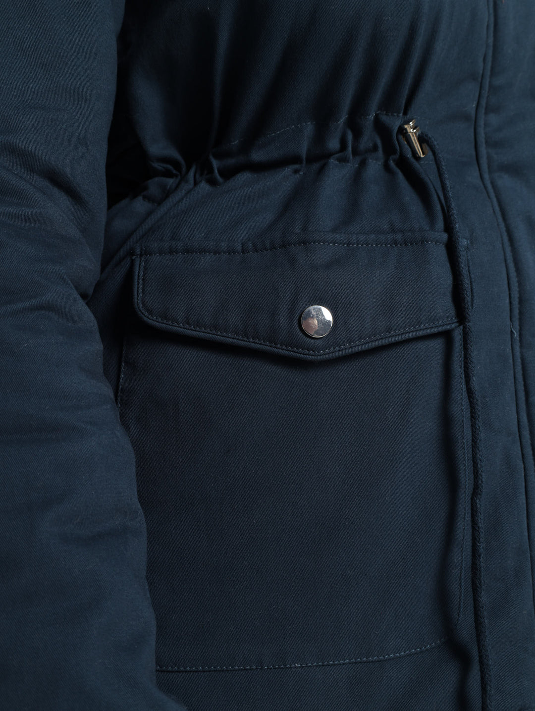 Fur Hooded Parker Jacket - Navy