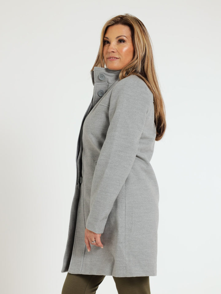 Aysemetrical Coat - Light Grey