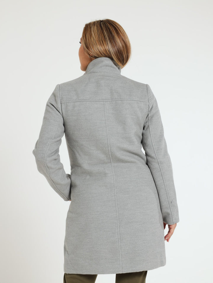 Aysemetrical Coat - Light Grey