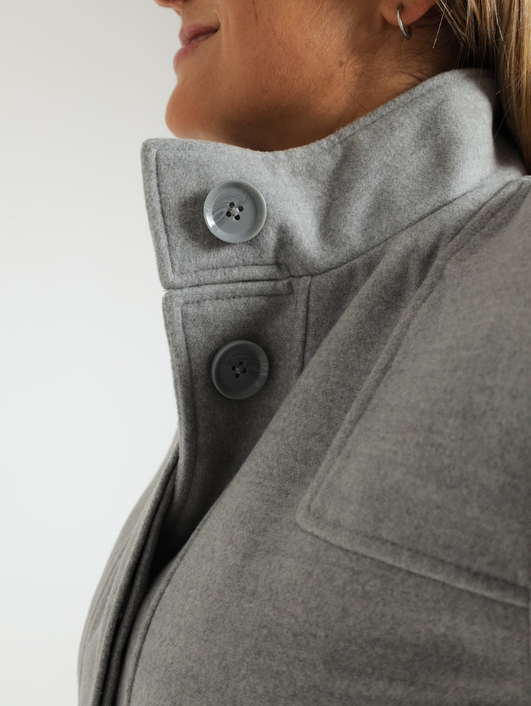 Aysemetrical Coat - Light Grey